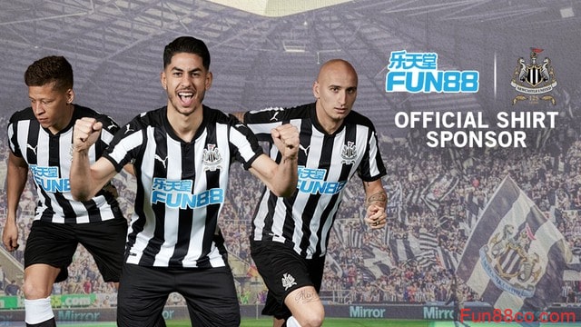 Fun88 là nhà tài trợ áo chính thức cho Câu Lạc Bộ Bóng Đá Newcastle United - Mùa giải Ngoại Hạng Anh, từ 2017 tới 2020