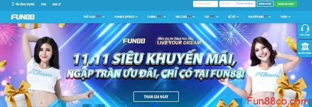 Fun88 khuyến mãi, ngập tràn ưu đãi